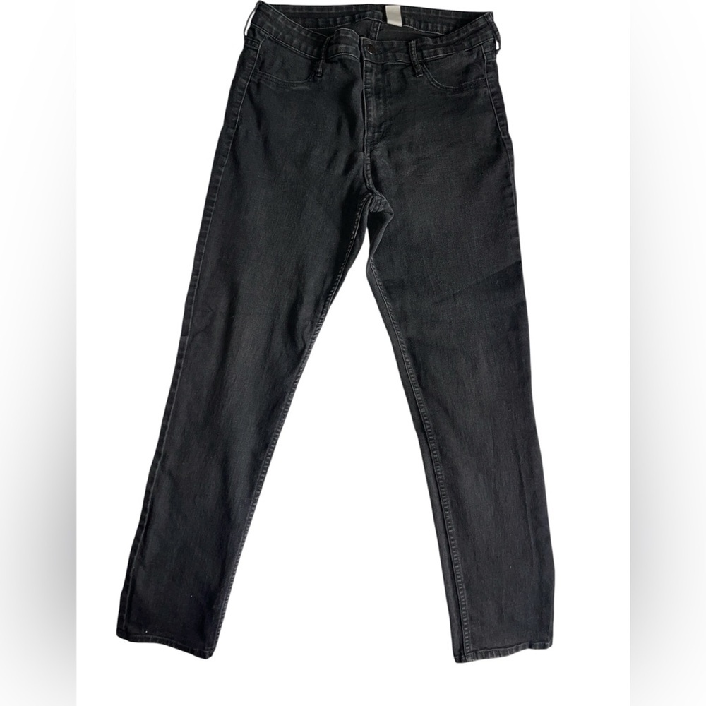 H&M &DENIM Black Skinny Ankle Jeans Regular Waist Size 33 (16/18) #108